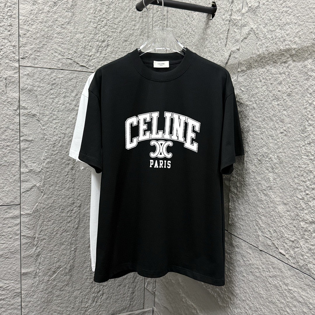 Celi* 塞琳 塞林 2025春夏款 简约字母印花个性logo 定制双纱平纹纯棉面料 短袖T恤 男女同款 尺码： S （90-130斤） M （120-150斤） L （140-165斤） XL （160-180斤） XXL （180-…