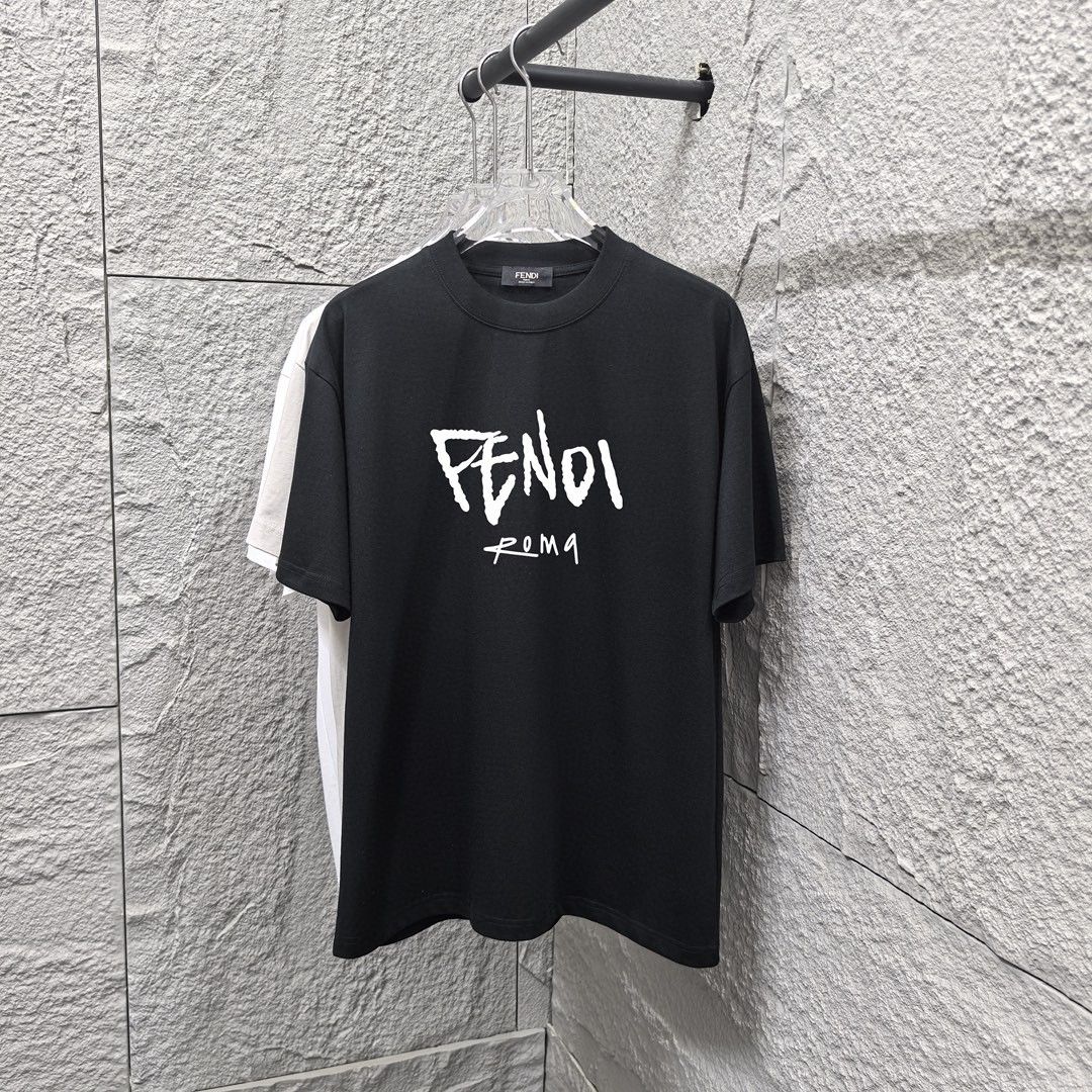 FEN*Fendi* 2025 primavera/verano nuevo estilo patrón de doble f letras en blanco y negro técnica de silicona tridimensi…