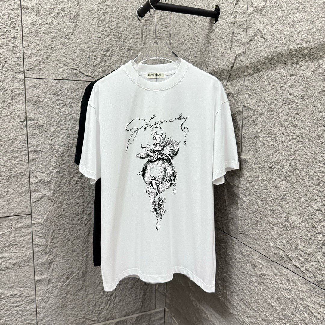 gvc*Given*Xi 2025 primavera y verano nuevo estilo Estampado clásico de letras de serpiente Tejido de algodón liso de do…