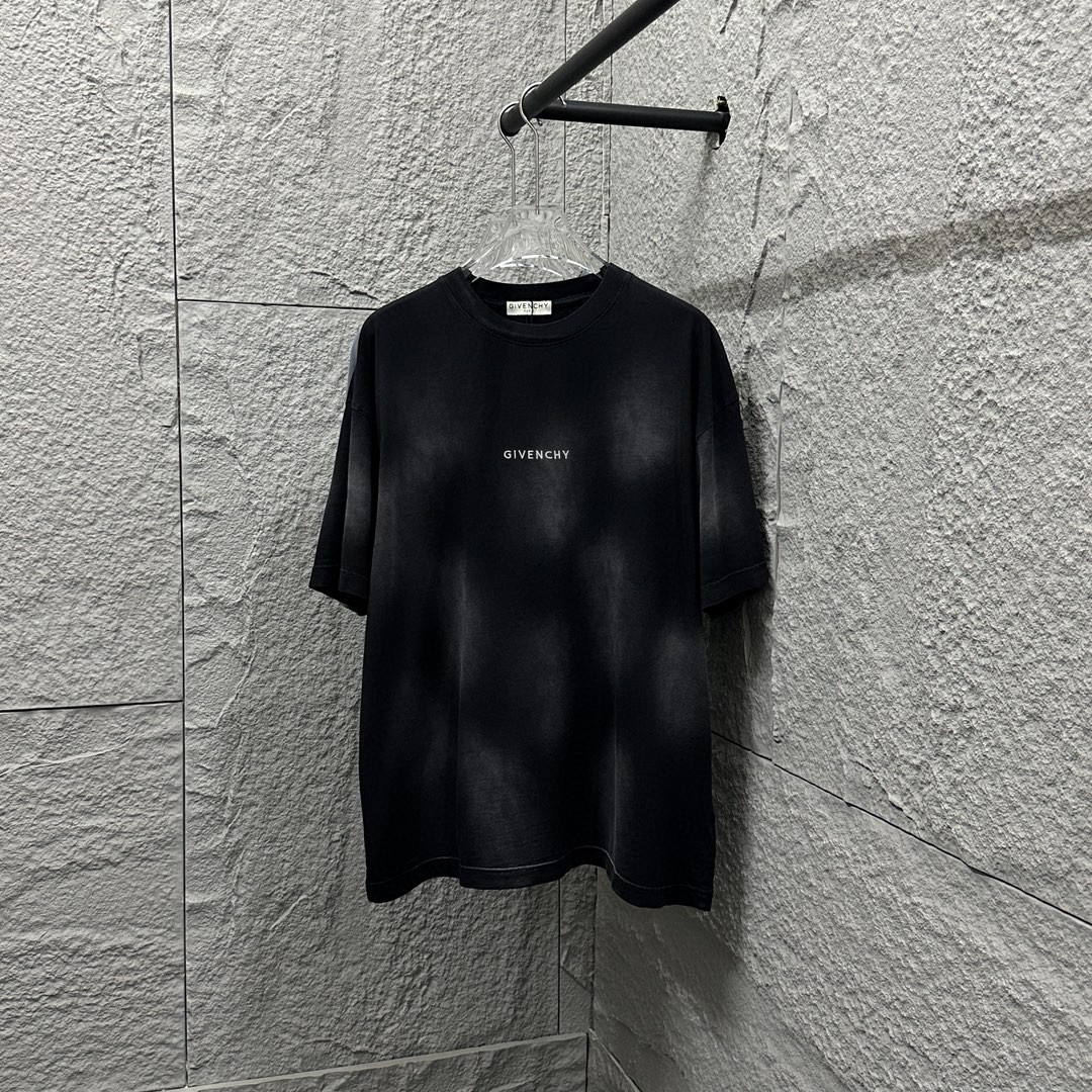 GVC*Givenchy* 2025 nuevo estilo de verano, lavado con ácido intenso, degradado desgastado, logo bordado con letras en e…