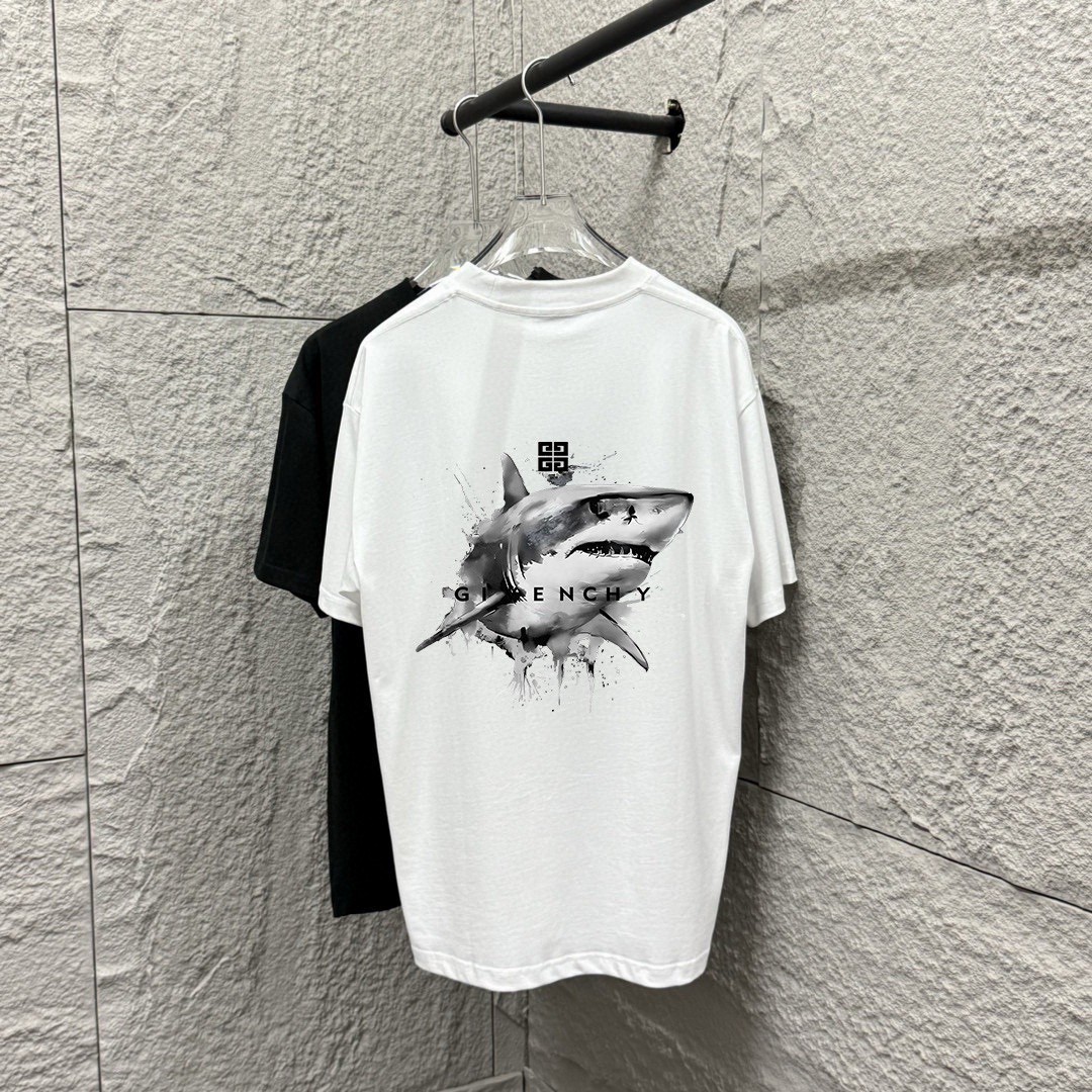 gvc*Given*hope 2025 primavera y verano nuevo estilo Bordado de letras tótem clásico Estampado de tiburón en l…