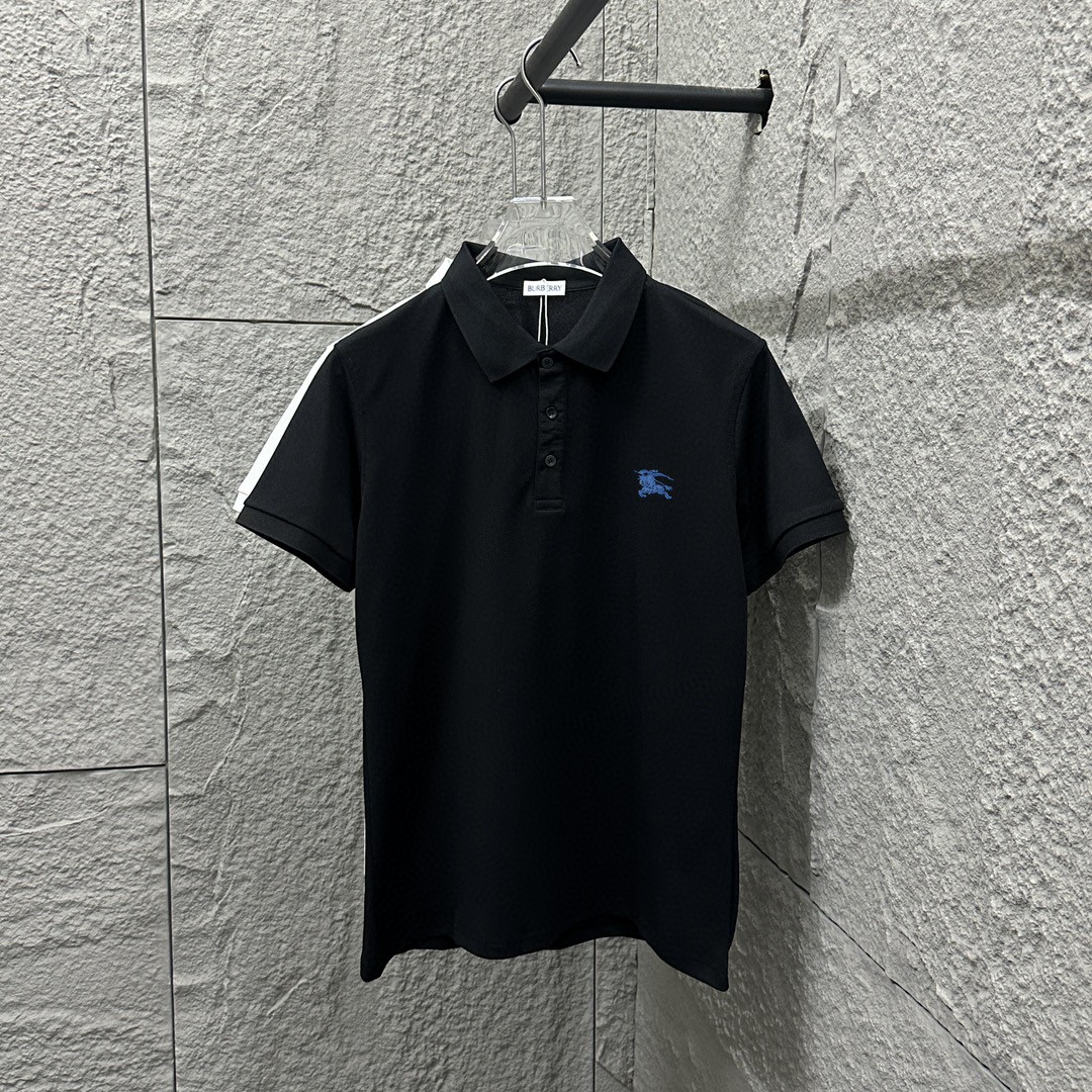 BBR* Barbao*li 2025 Primavera y verano Nuevo caballo de guerra Tela de piqué bordada simple Polo de manga corta Unisex …