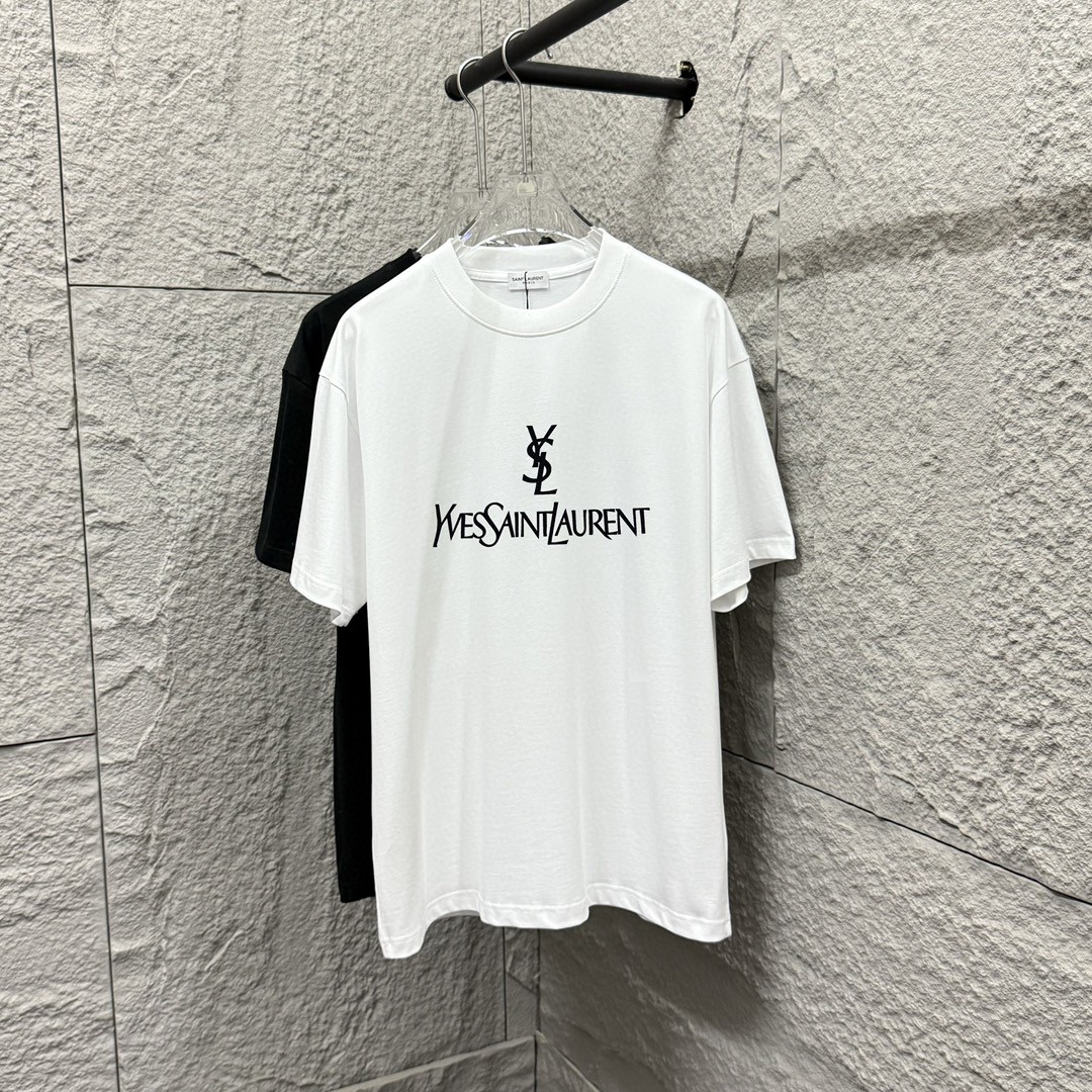 ysl*Saint Laurent* Nueva temporada primavera-verano 2025, clásico y minimalista con letras, técnica de flocado, tejido …