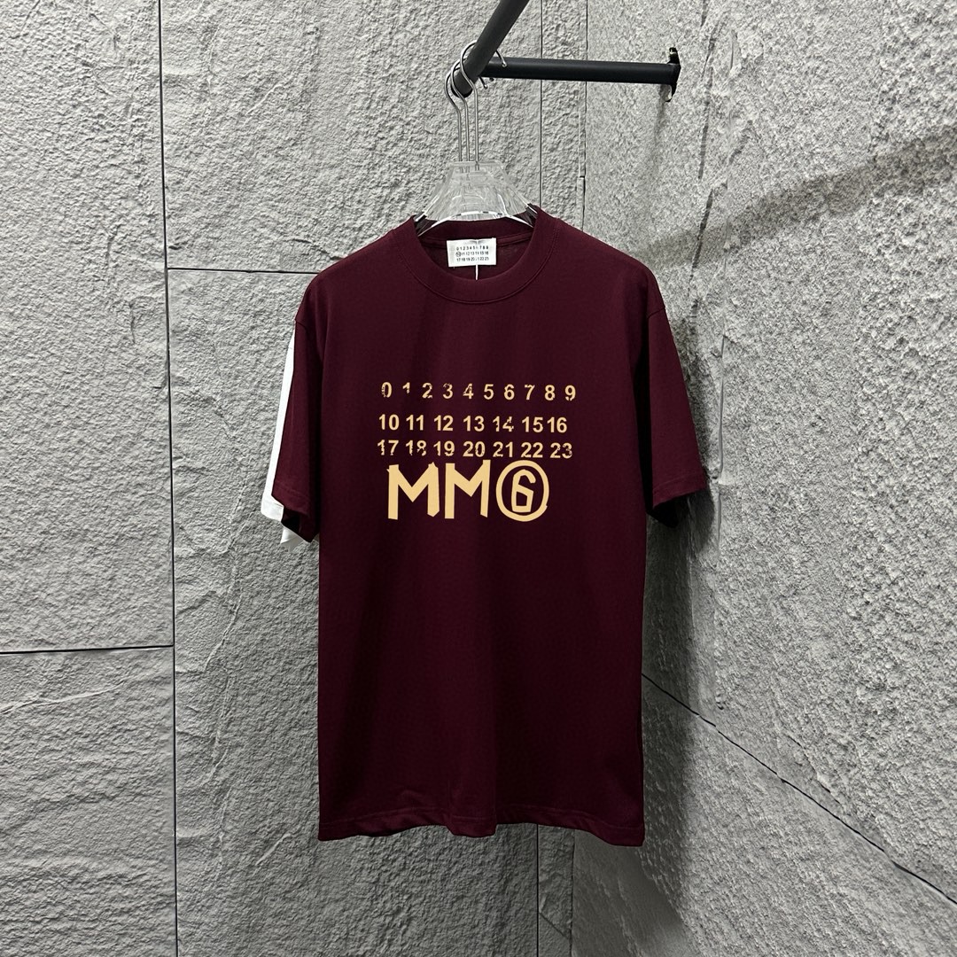 MM6 Maison Margiela 2025 primavera/verano nueva colección, camiseta de manga corta con estampado clásico de números y l…