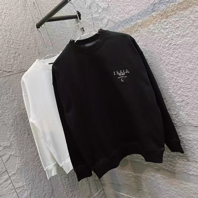 Prada 2025 Early Autumn New Custom Terry Fabric Crew Neck Sweatshirt 3 a1753847619734 0784