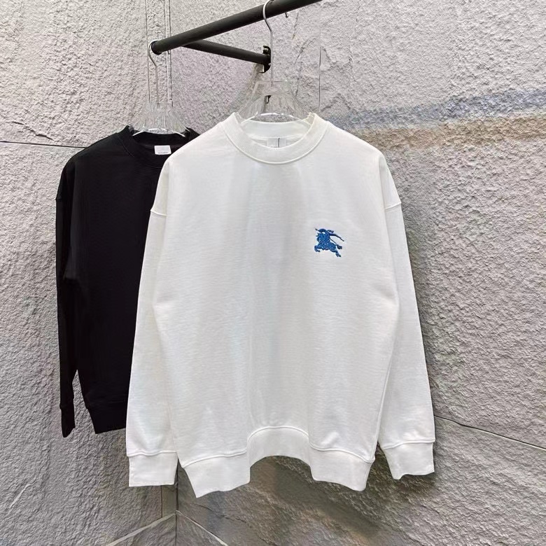 Burberry Sweatshirt met Ronde Hals en Blauwe Warrior Horse Borduring - Unisex