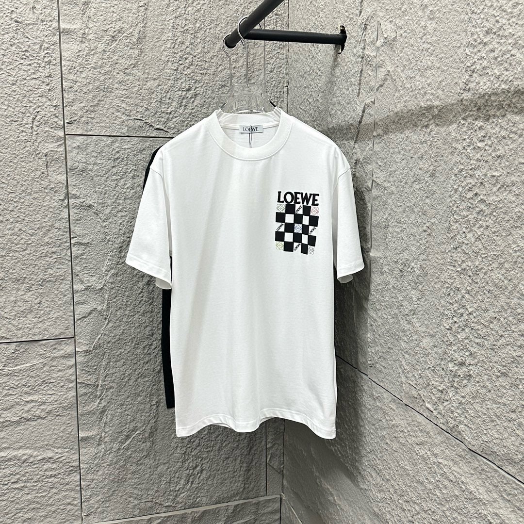 🅿️90 Loe*罗意* 2025 primavera/verano, clásico logo minimalista con técnica de espuma, patrón de tablero de ajedrez, logo…