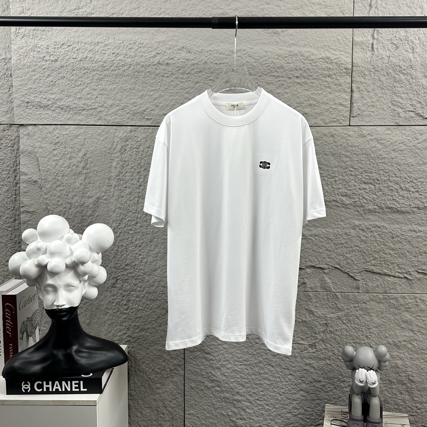 Celine White Small Logo T-Shirt