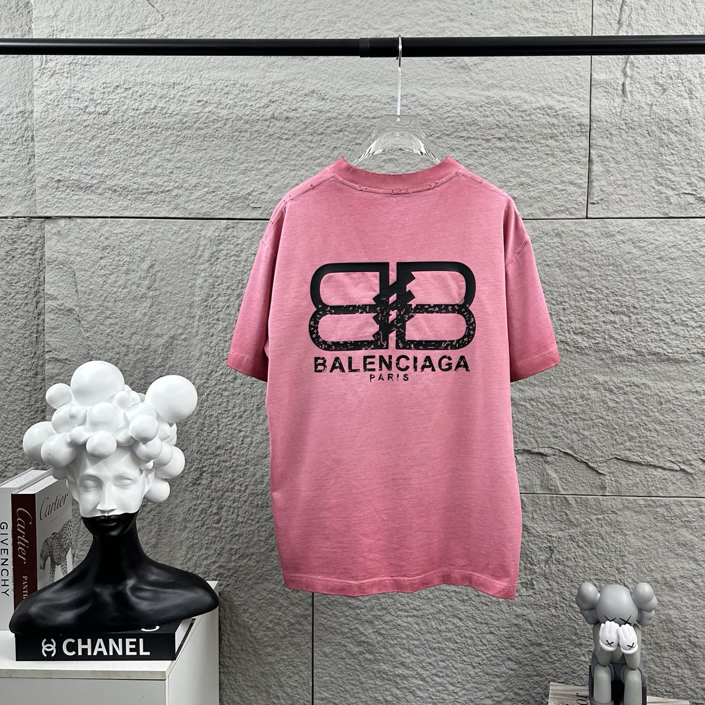 P90 BALENciaga*París* 2026 primavera/verano nuevo, lavado y desgastado, efecto roto, silicona gruesa tridimensional + p…
