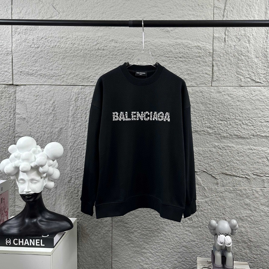 P110 BALENCI*GA París nuevo estilo de otoño e invierno sudadera de manga larga con letras clásicas y proceso de perlas …