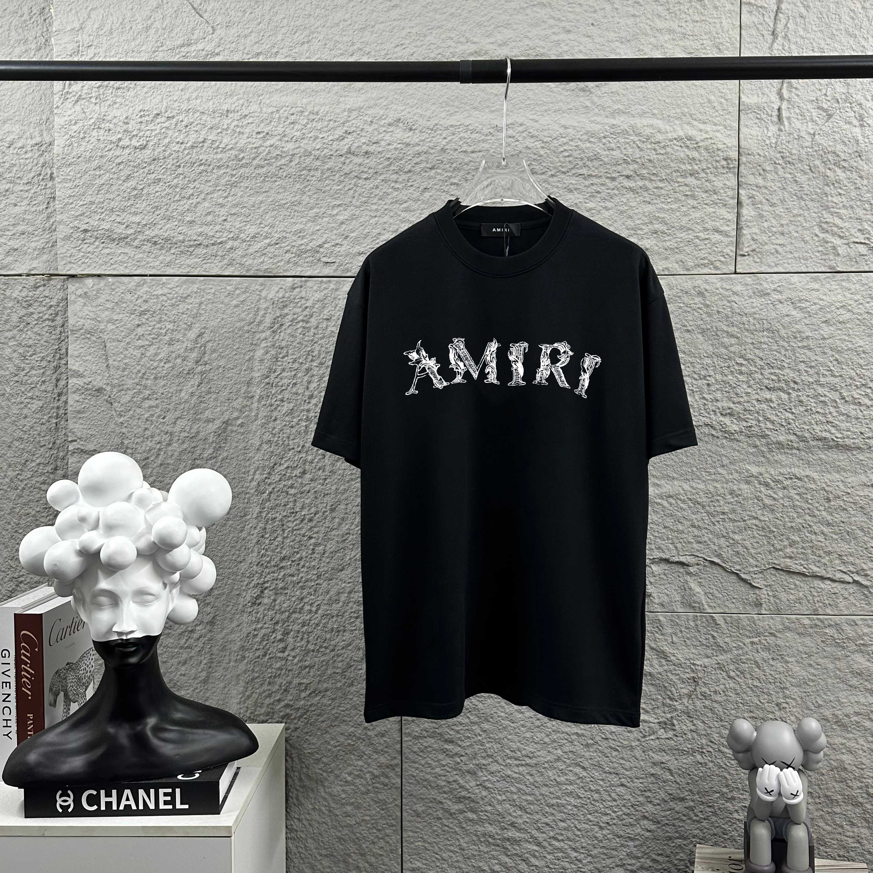 P75 Amiri*埃米尔 2026 primavera-verano nueva colección. Camiseta de manga corta personalizada de algodón peinado de doble …