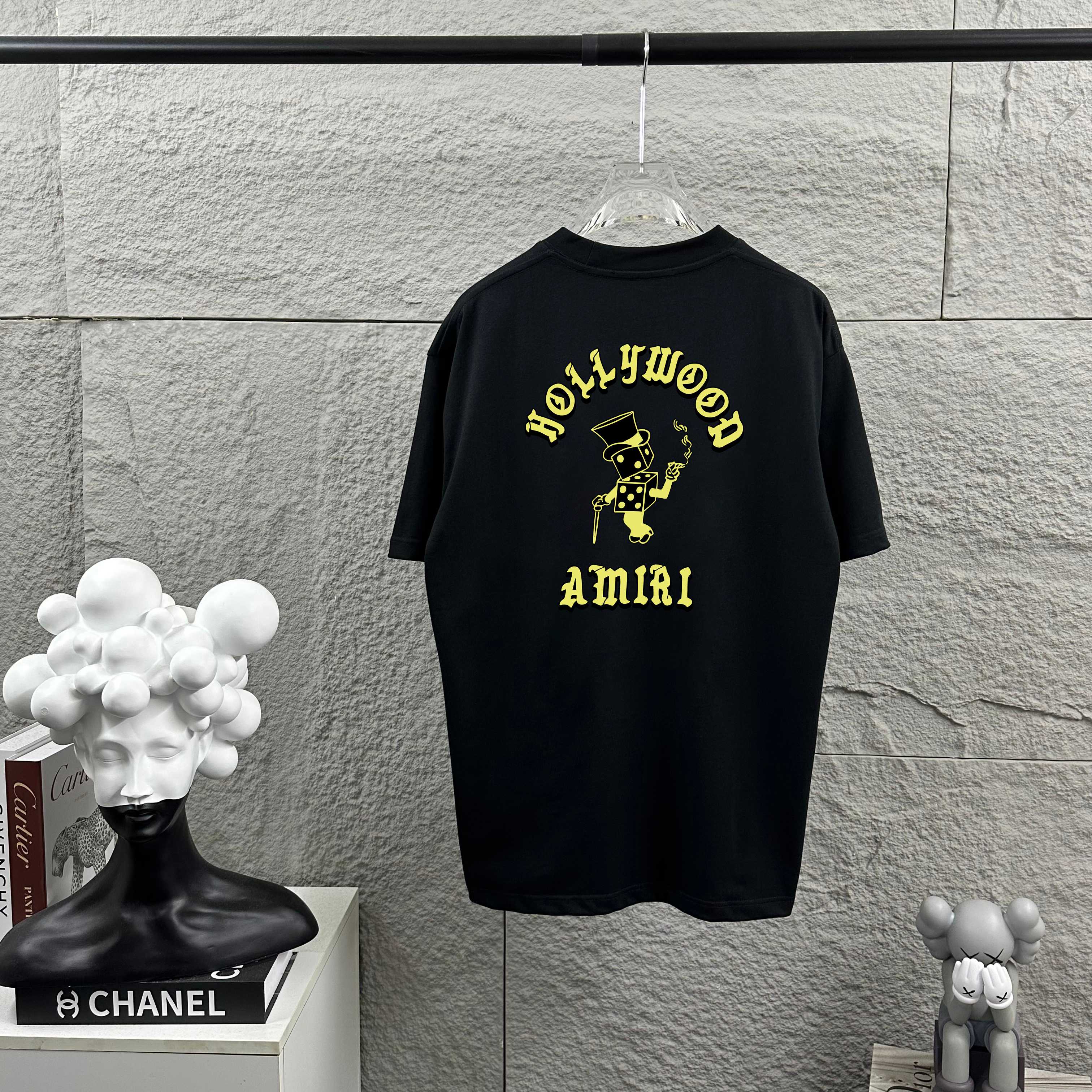 P75 Amiri*埃米尔 2026 primavera-verano nueva colección. Camiseta de manga corta personalizada de algodón peinado de doble …