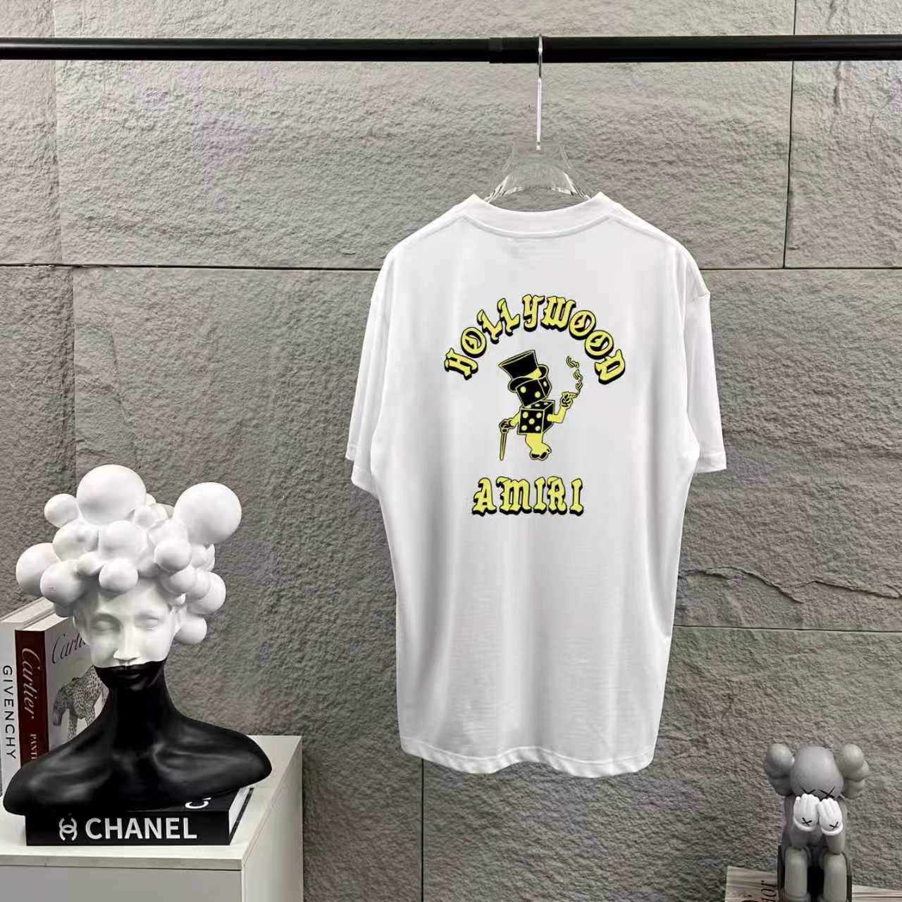 P75 Amiri*埃米尔 2026 primavera-verano nueva colección. Camiseta de manga corta personalizada de algodón peinado de doble …