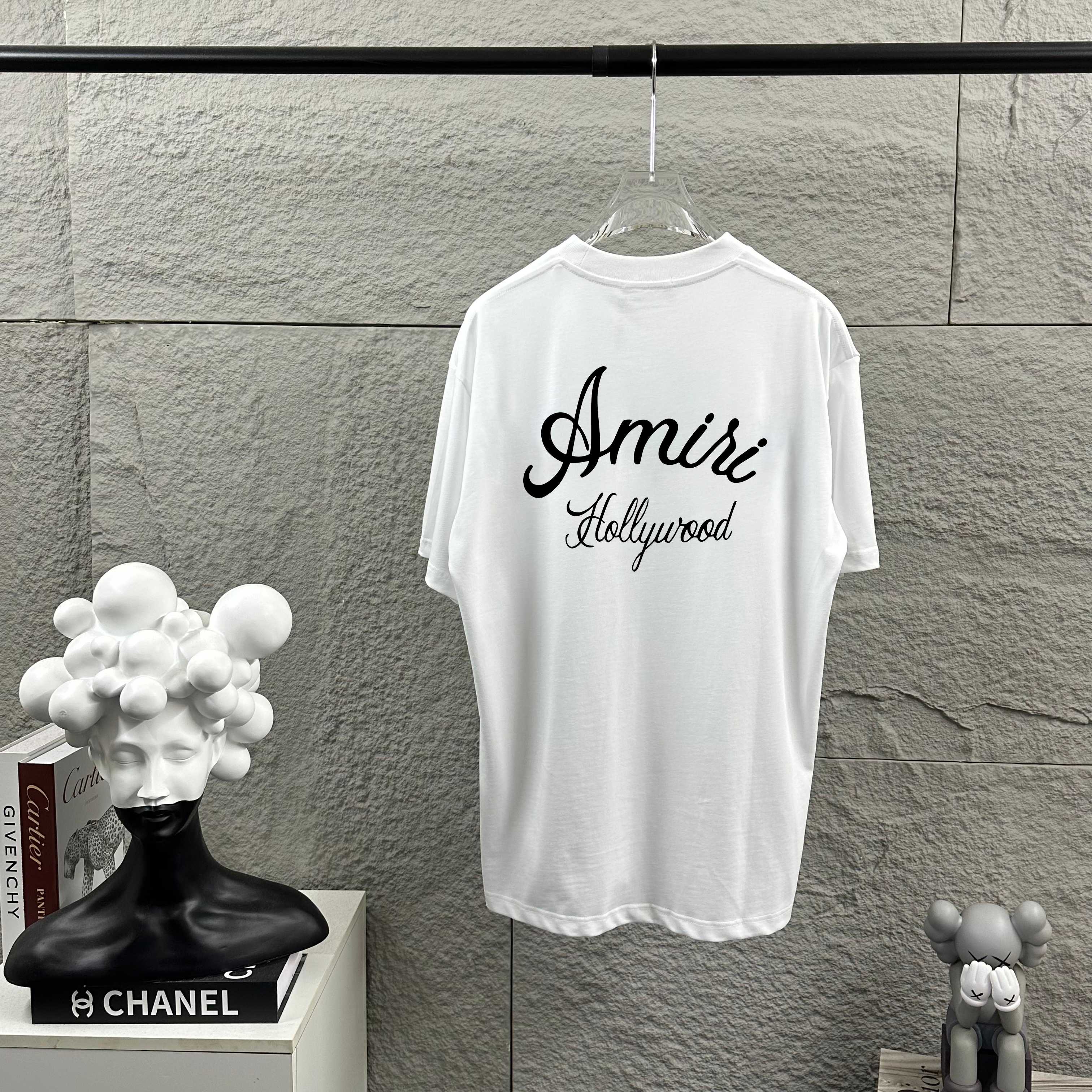 P75 Amiri*埃米尔 2026 primavera-verano nueva colección. Camiseta de manga corta personalizada de algodón peinado de doble …