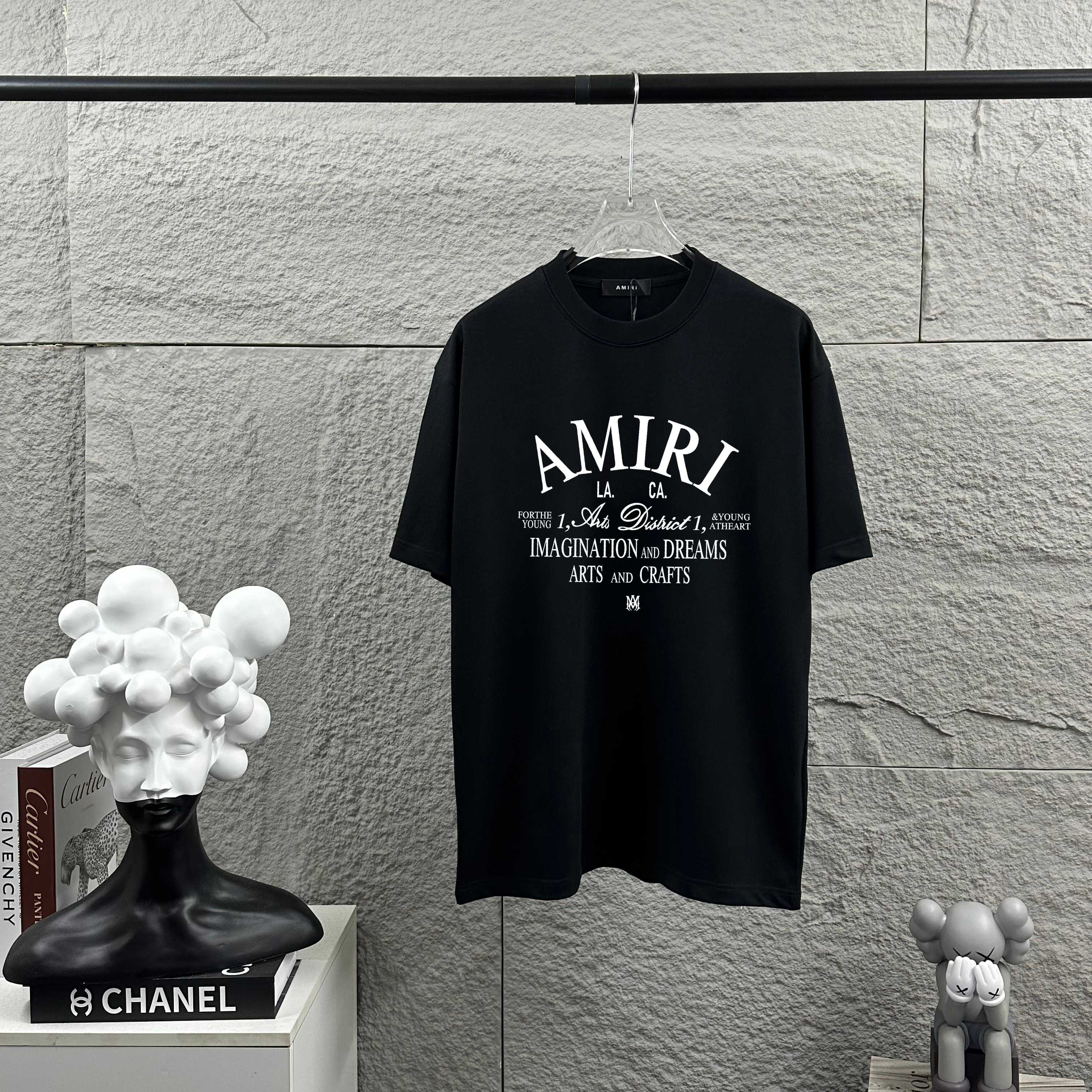 P75 Amiri*埃米尔 2026 primavera-verano nueva colección. Camiseta de manga corta personalizada de algodón peinado de doble …