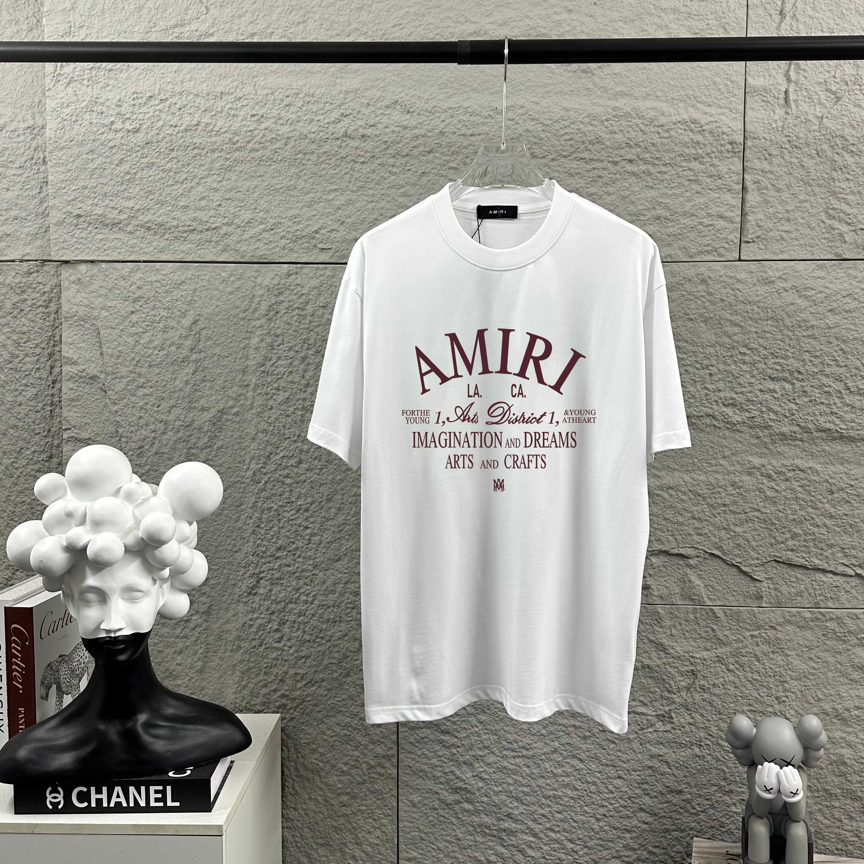 P75 Amiri*埃米尔 2026 primavera-verano nueva colección. Camiseta de manga corta personalizada de algodón peinado de doble …