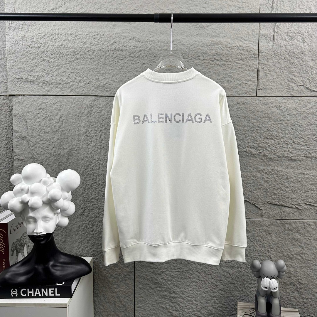 P105 BALENCI*GA Paris 2026 nueva sudadera de manga larga otoño e invierno, proceso de planchado tridimensional con letr…