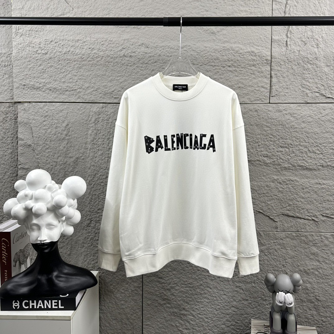P105 BALENCI * GA Paris 2026 nueva sudadera de manga larga de otoño e invierno Letra clásica tecnología de silicona de …