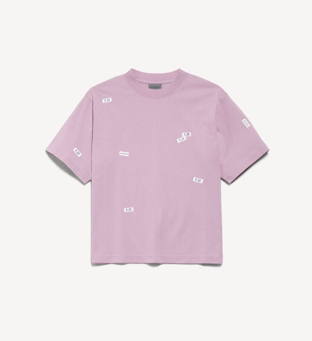 Balenciaga 官网品质BALENCI*GA/巴黎 SS26最新款 5 20贴纸印花左袖绣Logo短袖T恤砖柜同步
