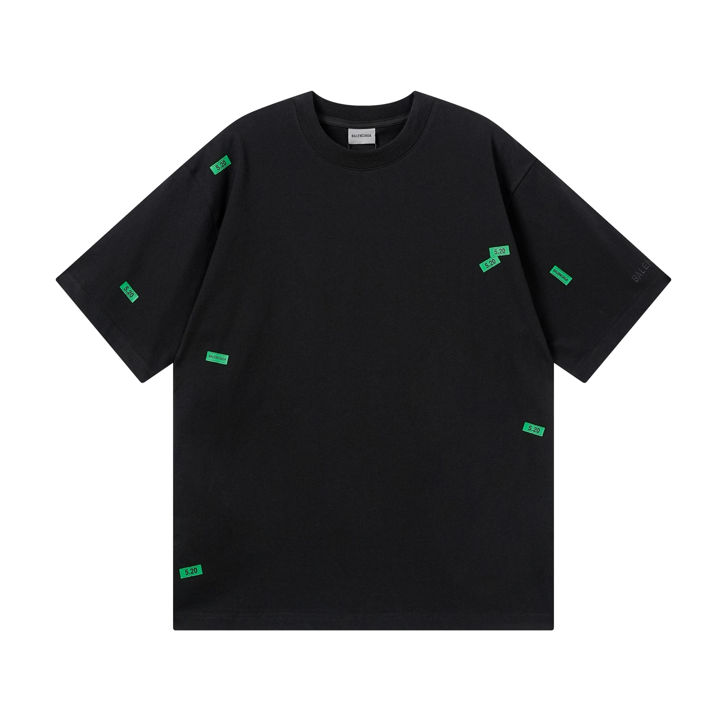 Balenciaga 官网品质BALENCI*GA/巴黎 SS26最新款 5 20贴纸印花左袖绣Logo短袖T恤砖柜同步