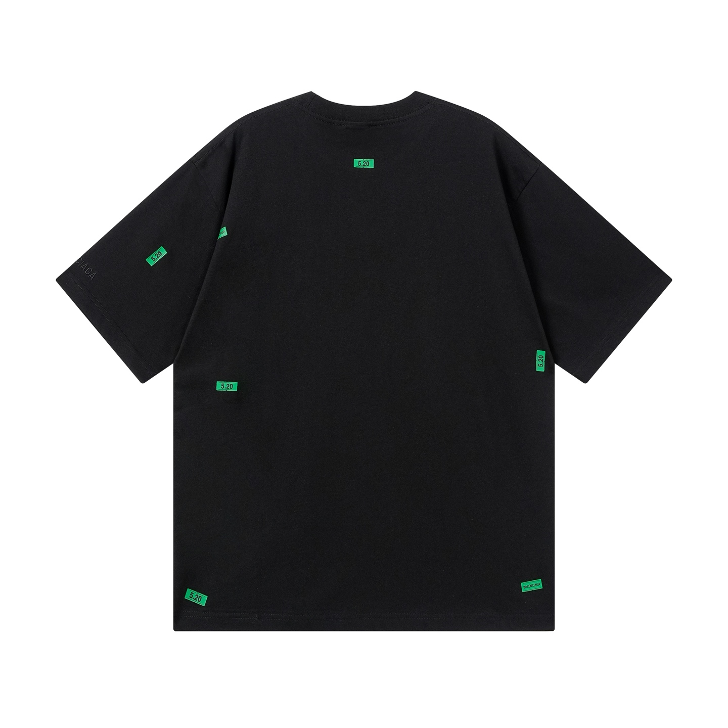 Balenciaga 官网品质BALENCI*GA/巴黎 SS26最新款 5 20贴纸印花左袖绣Logo短袖T恤砖柜同步