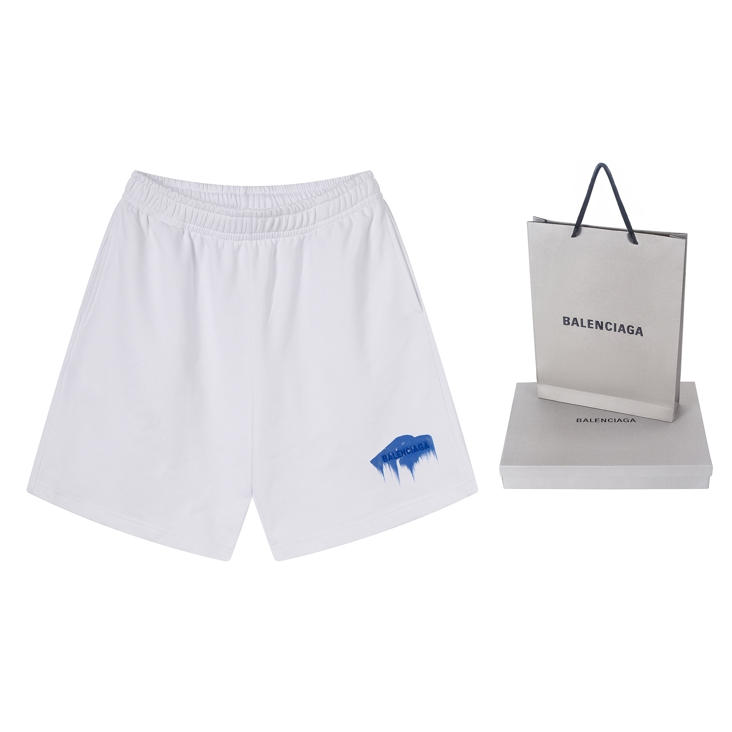 Balenciaga 官网品质BALENCI*GA/巴黎 2026新款 巴黎字母刺绣3M直喷印花短裤