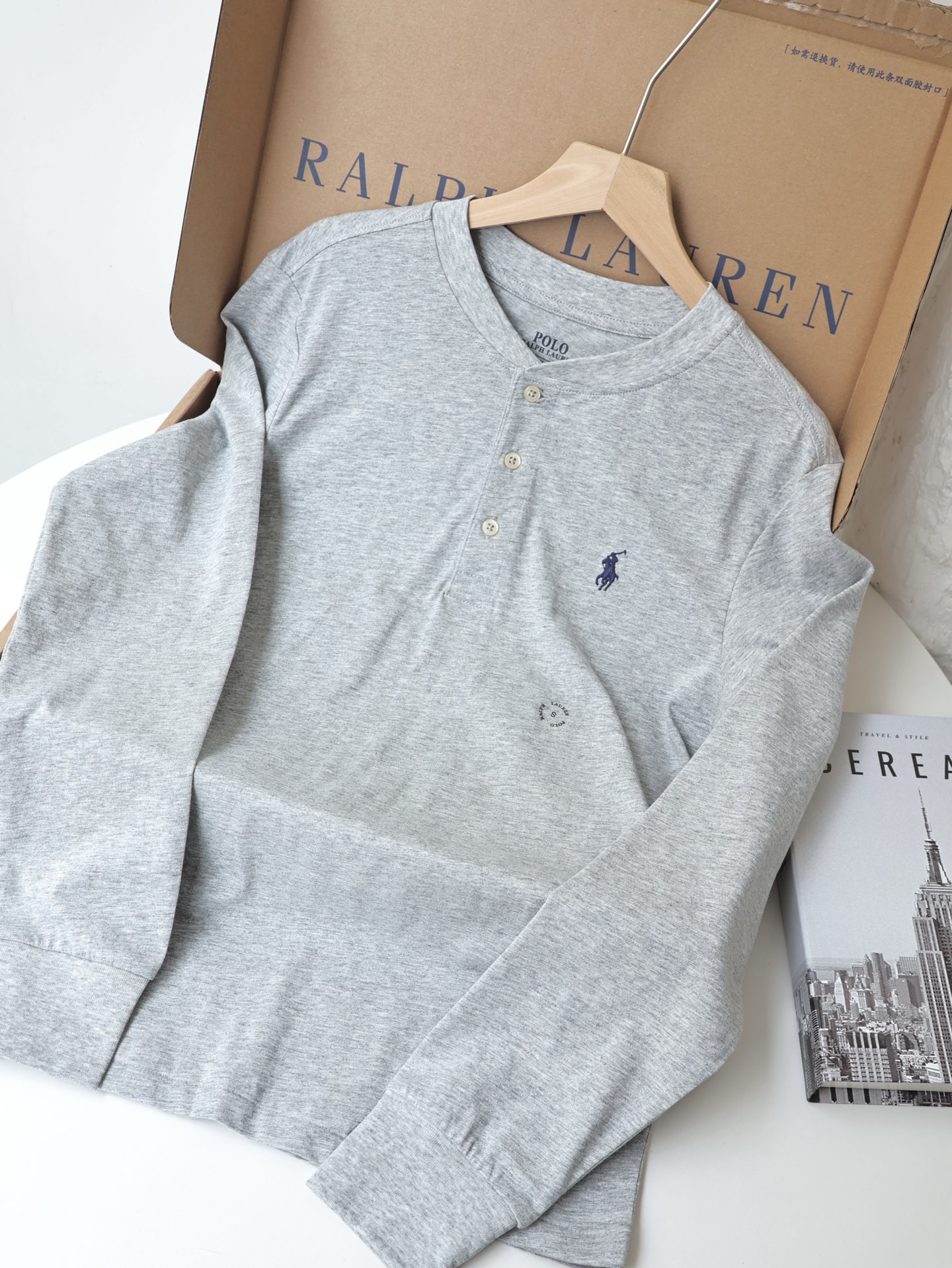 Футболка Polo Ralph Lauren с длинными рукавами и воротником хенли