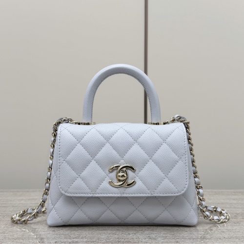 Chanel Style Flap Bag, Quilted Design, Top Handle, Chain Strap, Blue 1 Chanel Style Flap Bag, Quilted Design, Top Handle, Chain Strap, Blue