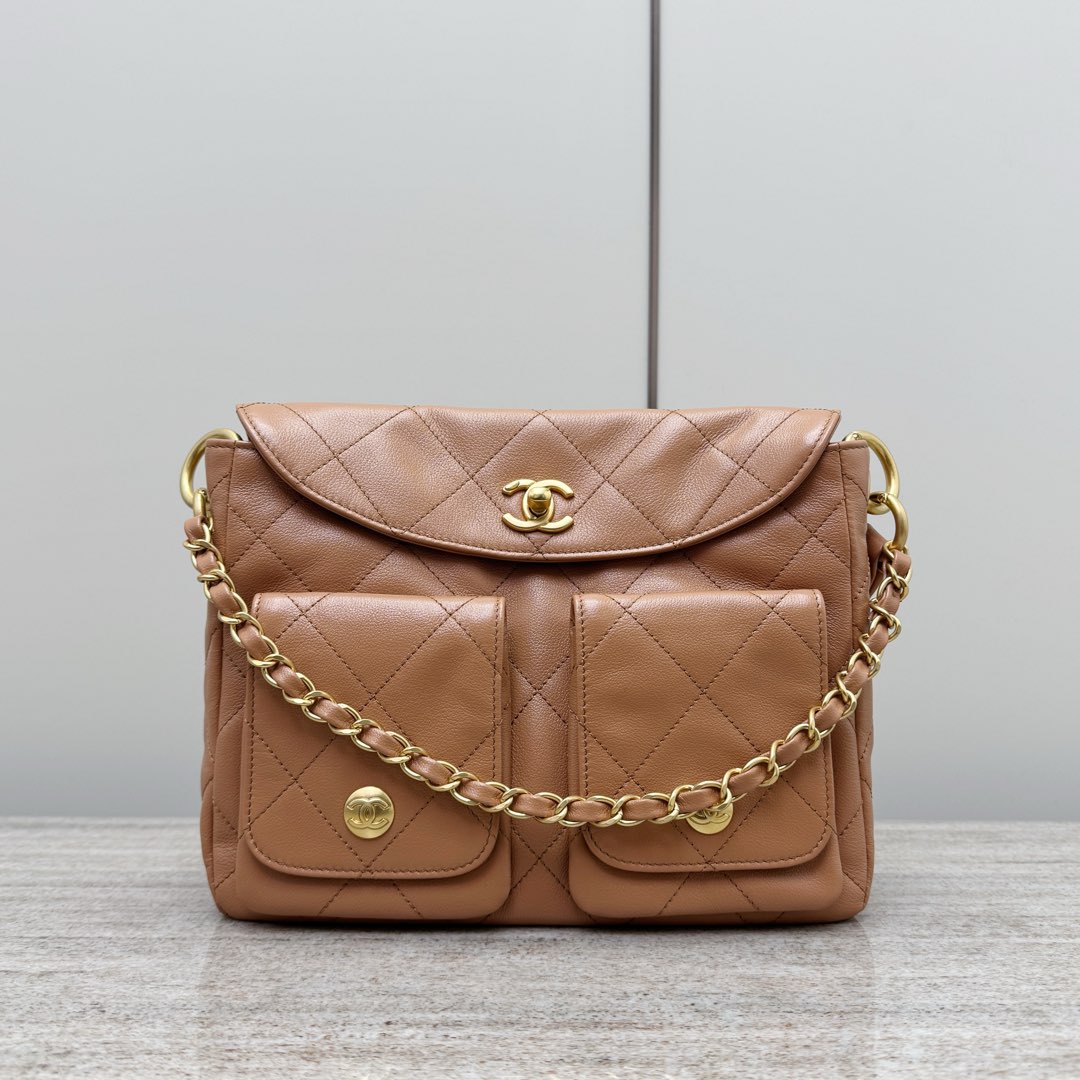 Chanel 24P Hobo Bag Caramel Brown Quilted Leather with Gold Hardware 2 i1736263118113 8648 0 0