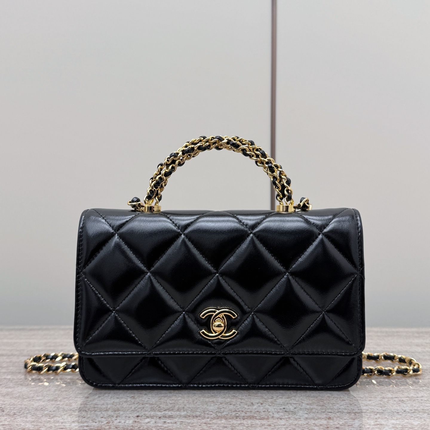 Chanel Top Handle Flap Bag with Chain, Elegant Quilted Leather Handbag 2 i1738755823255 347 0 0