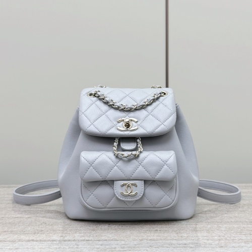 Elegant Chanel Duma Backpack: A Stylish Blend of Gray and Blue for Modern Flair 1 Elegant Chanel Duma Backpack: A Stylish Blend of Gray and Blue for Modern Flair