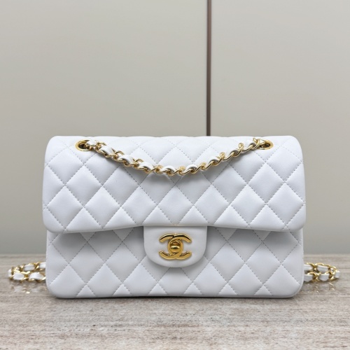 Chanel Classic Flap Bag, White Lambskin Leather with Gold-Tone Hardware 1 Chanel Classic Flap Bag, White Lambskin Leather with Gold-Tone Hardware
