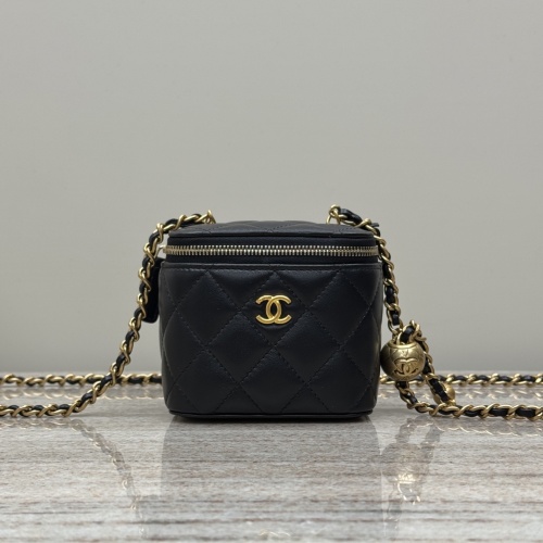 Chanel Mini Vanity Case with Chain Black Leather 1 Chanel Mini Vanity Case with Chain Black Leather