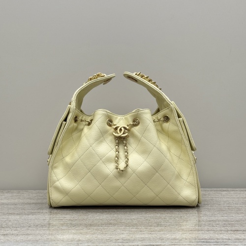 Chanel Drawstring Bucket Bag Yellow Leather with Gold Hardware, Small Size 1 Chanel Drawstring Bucket Bag Yellow Leather with Gold Hardware, Small Size