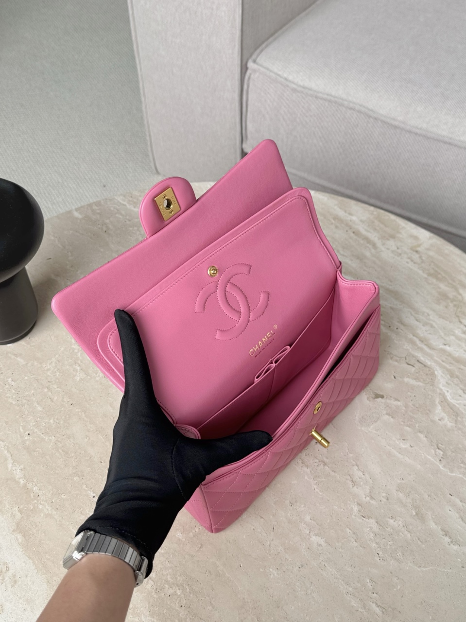 샤넬 가방 딥핑크 핑크 금장 33018