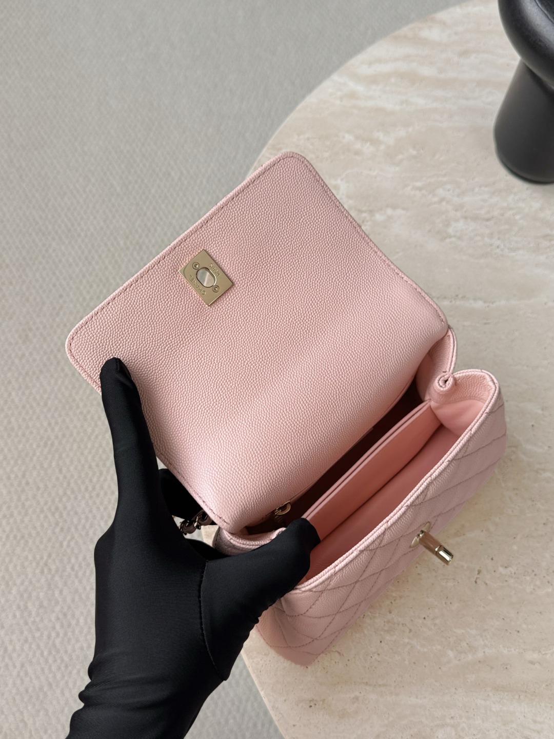 샤넬 가방 미니 연금장 핑크 엣지 스티치 33622 Chanel Bag