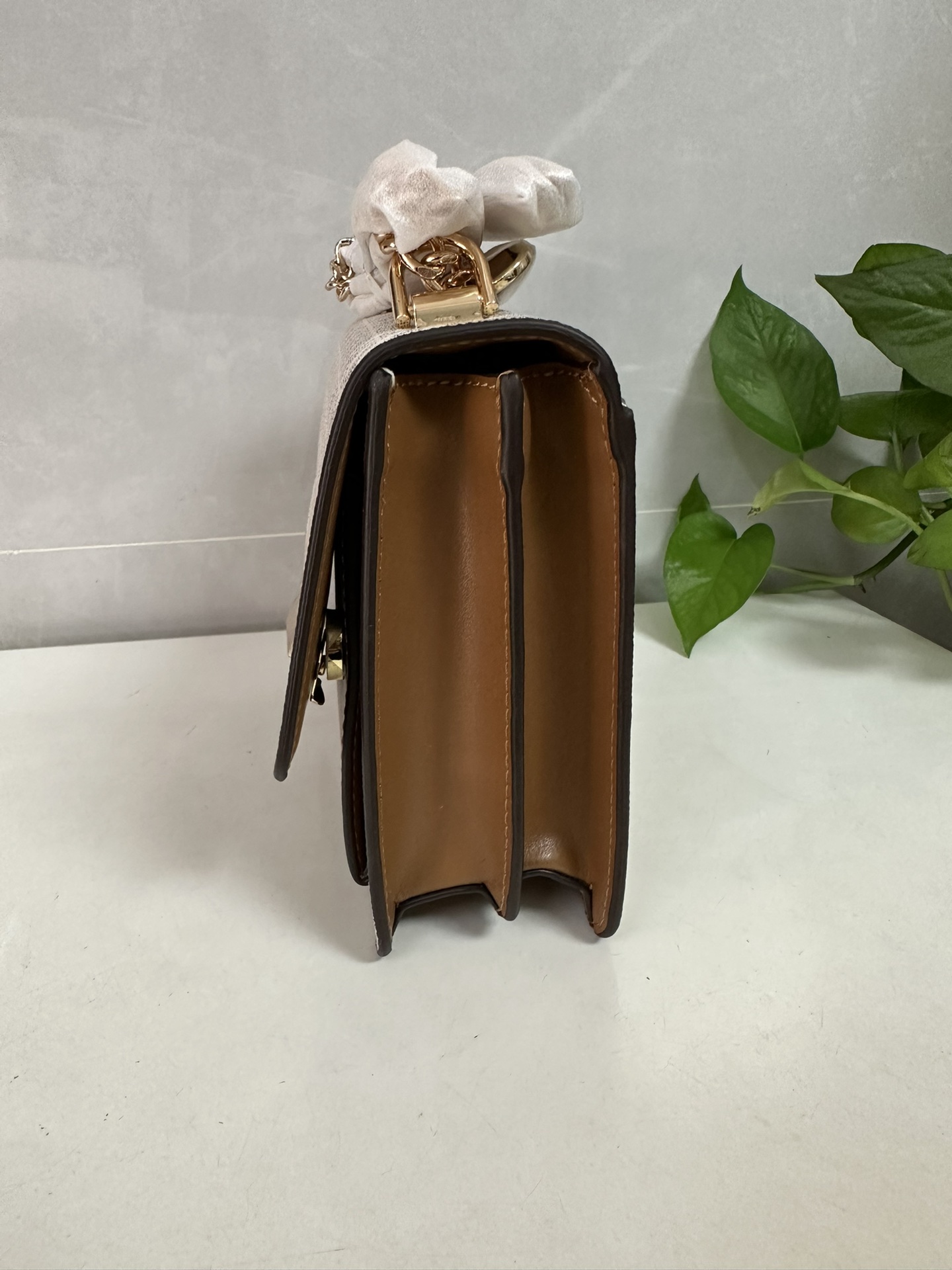 Michael Kors MKJade老花拼皮斜挎包