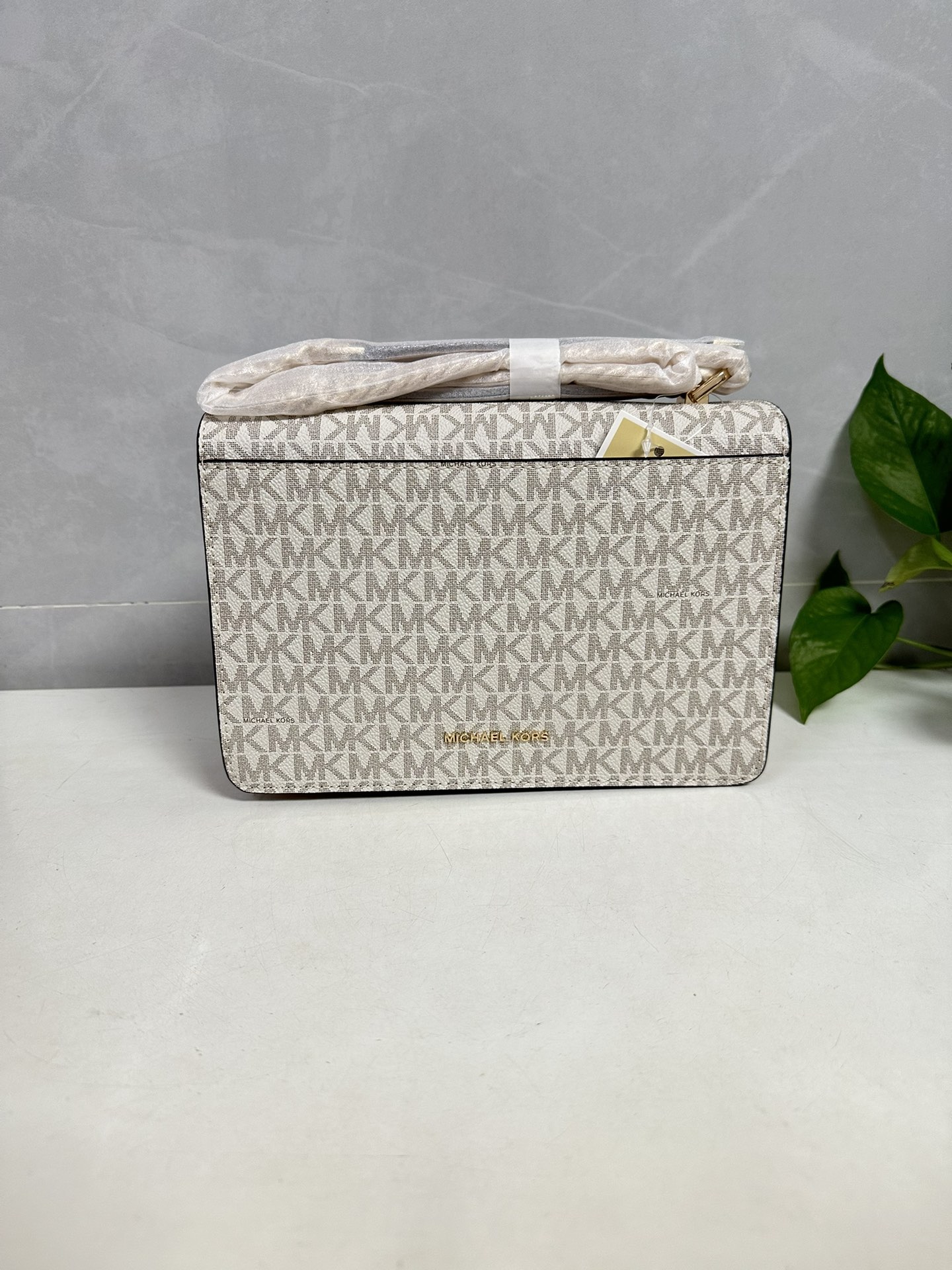 Michael Kors MKJade老花拼皮斜挎包