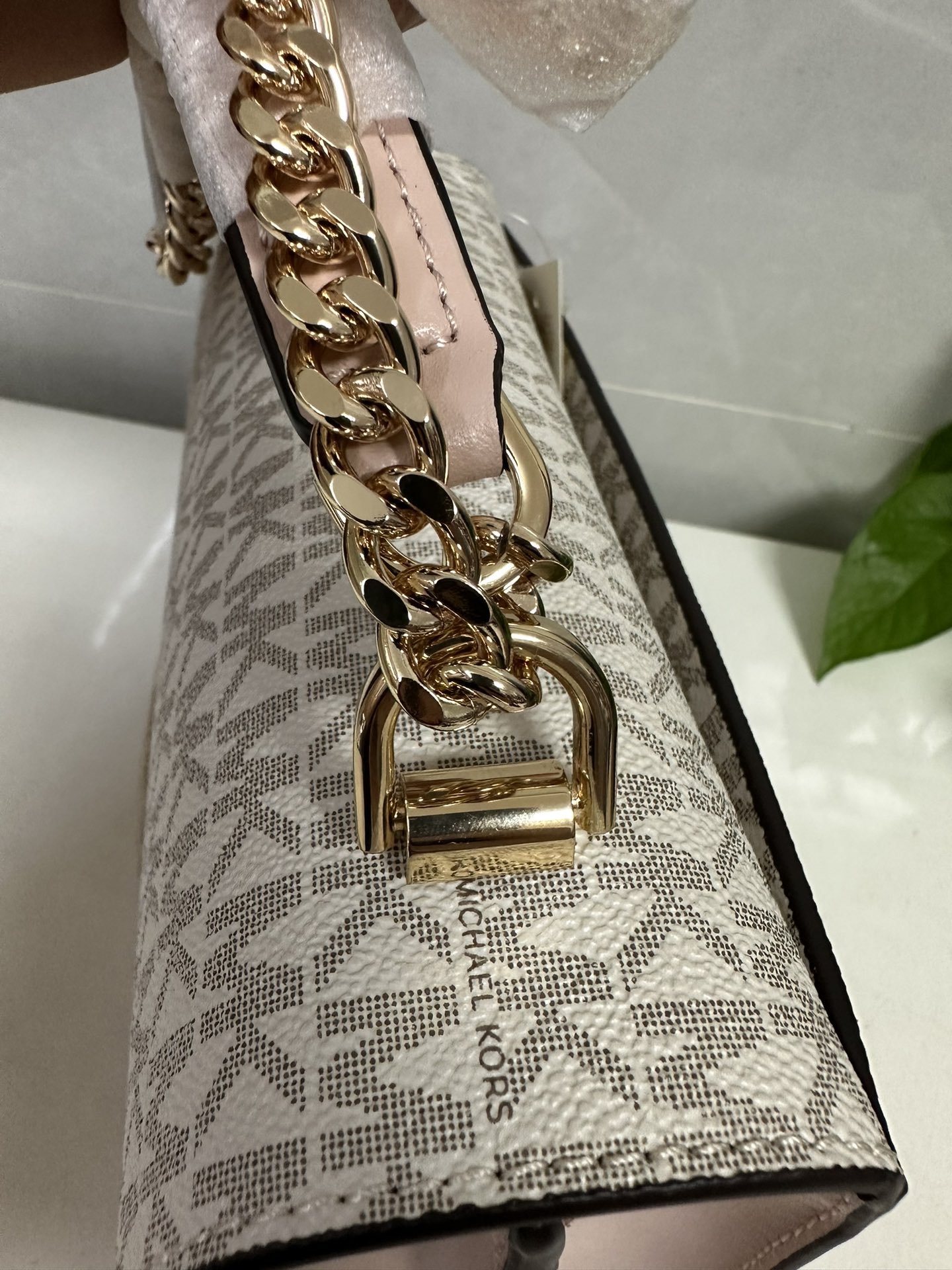 Michael Kors MKJade老花拼皮斜挎包