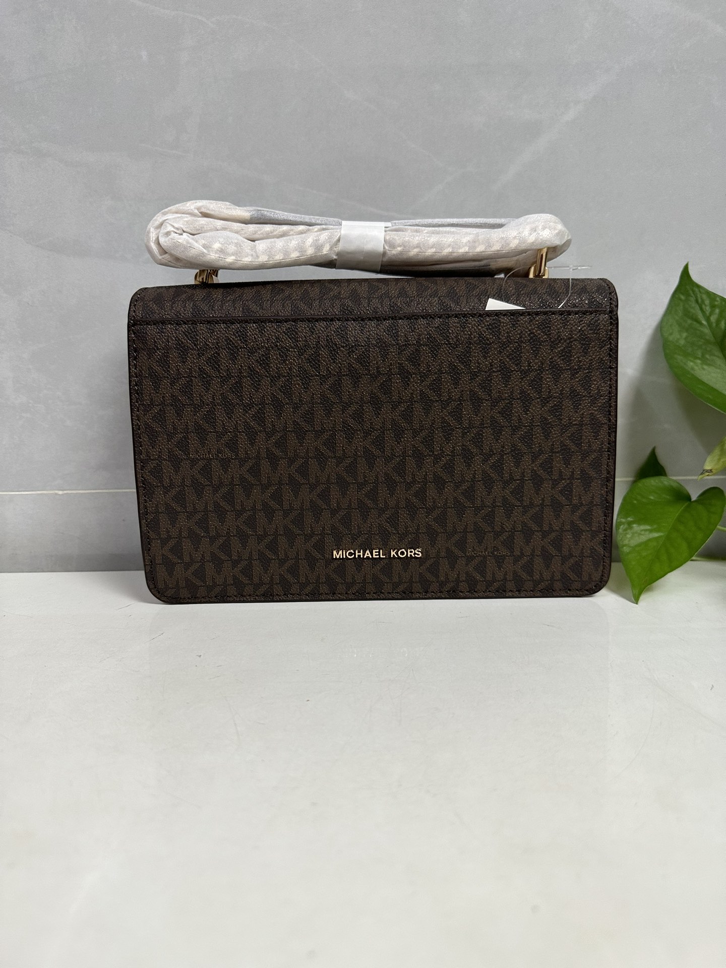 Michael Kors MKJade老花拼皮斜挎包