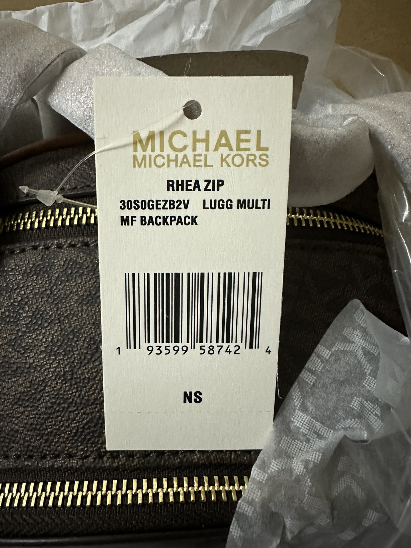 Michael Kors MK背包2拼皮2拼皮棕