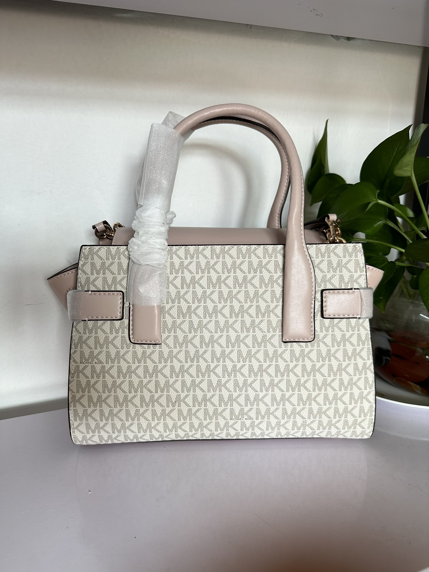 Michael Kors 耳朵包p V白拼粉