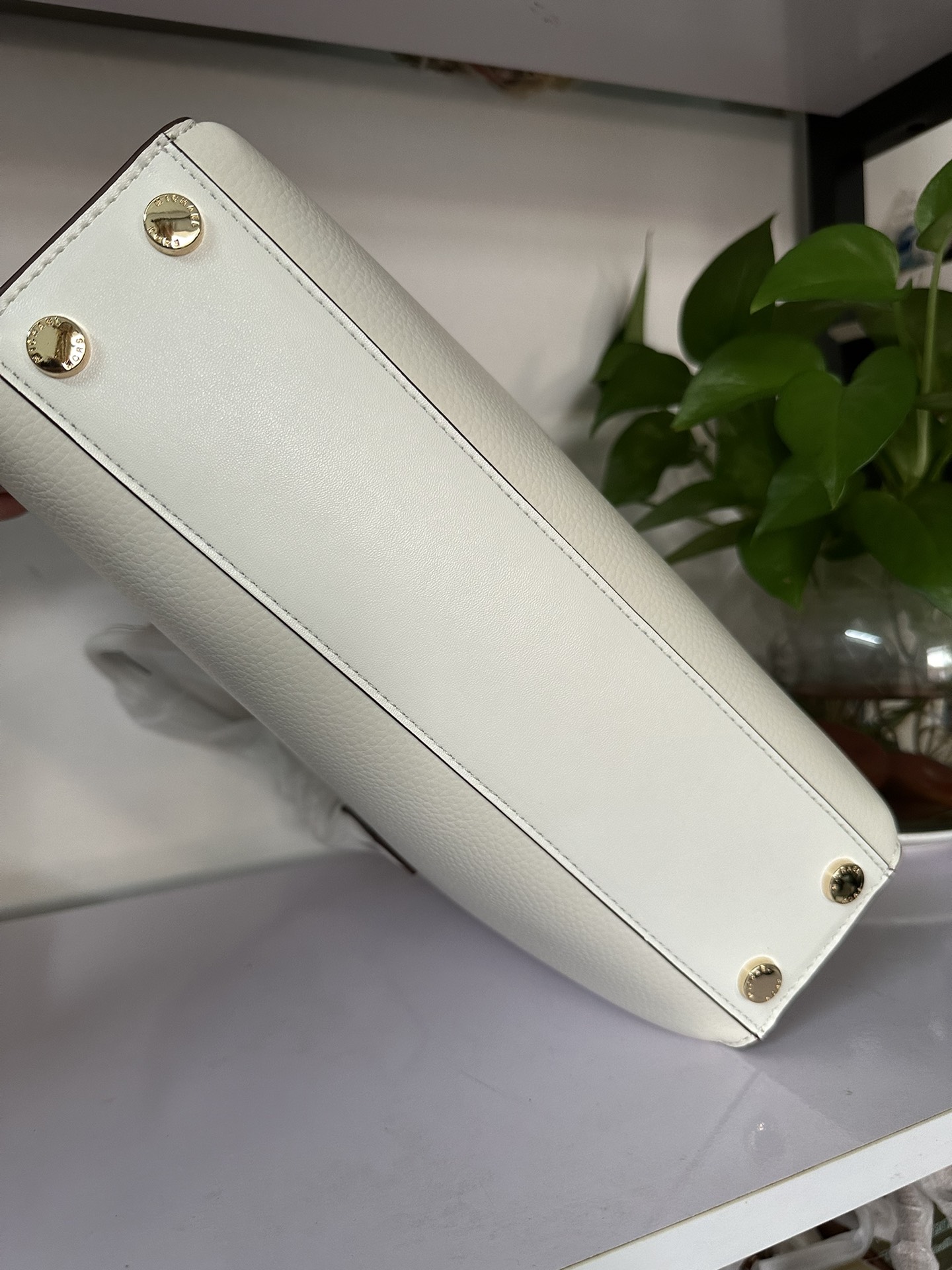 Michael Kors 2024年MK新开口笑单肩包 迈克.科尔斯（MICHAEL KORS）女士手提包 30S4G9RS1T 白色