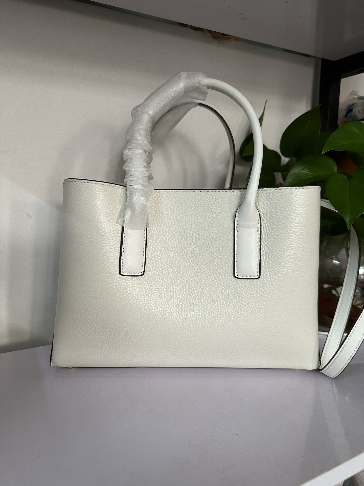 Michael Kors 2024年MK新开口笑单肩包 迈克.科尔斯（MICHAEL KORS）女士手提包 30S4G9RS1T 白色