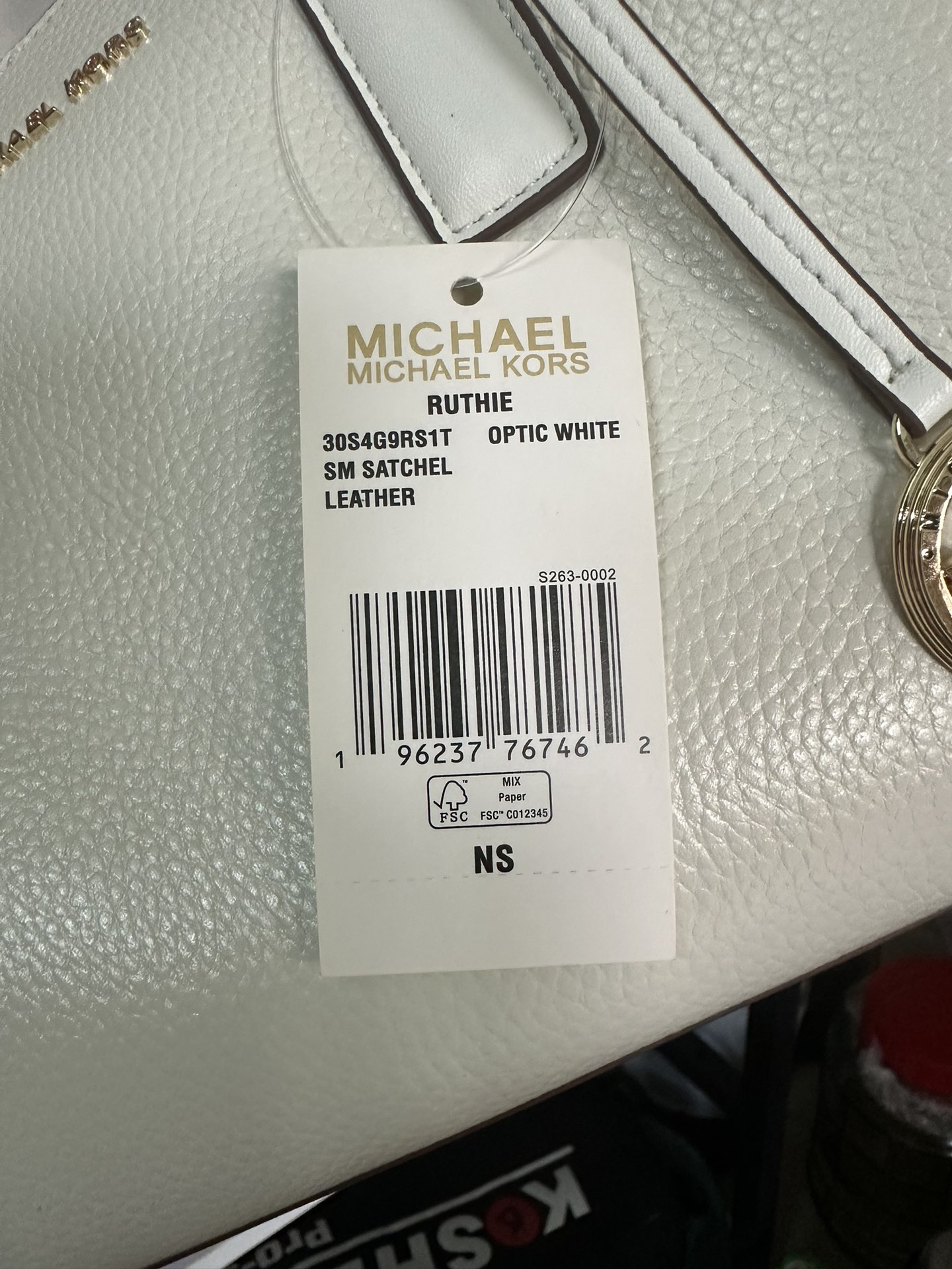 Michael Kors 2024年MK新开口笑单肩包 迈克.科尔斯（MICHAEL KORS）女士手提包 30S4G9RS1T 白色