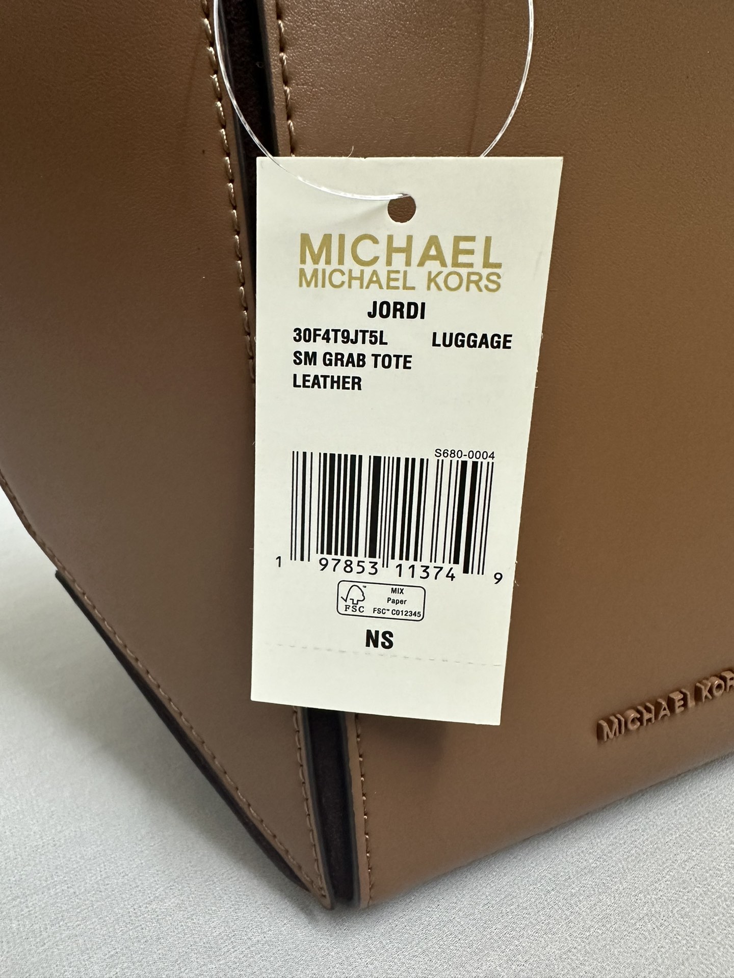 Michael Kors Mk折叠托特包小号，棕色