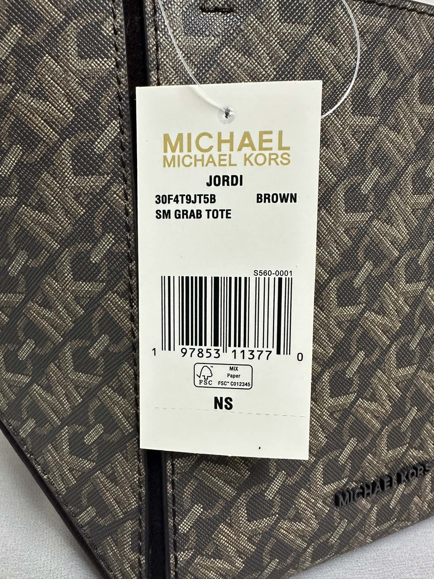Michael Kors Mk折叠托特包小号，印花啡色