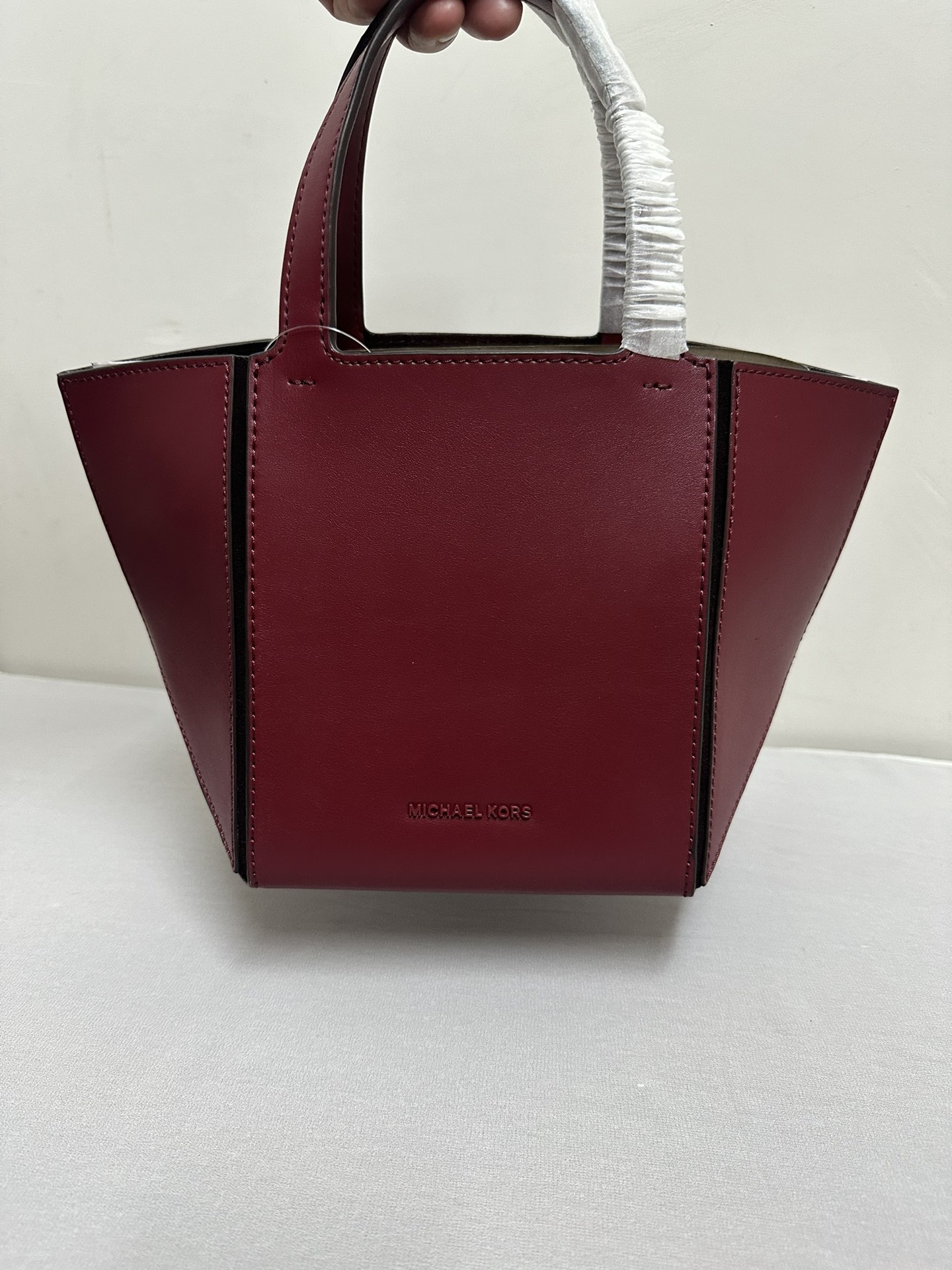 Michael Kors Mk折叠托特包小号，酒红