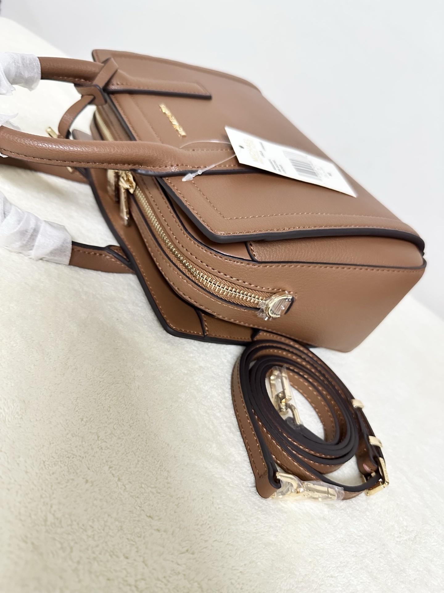 Michael Kors MK Laila 女士小号手提包斜挎包 橡果棕