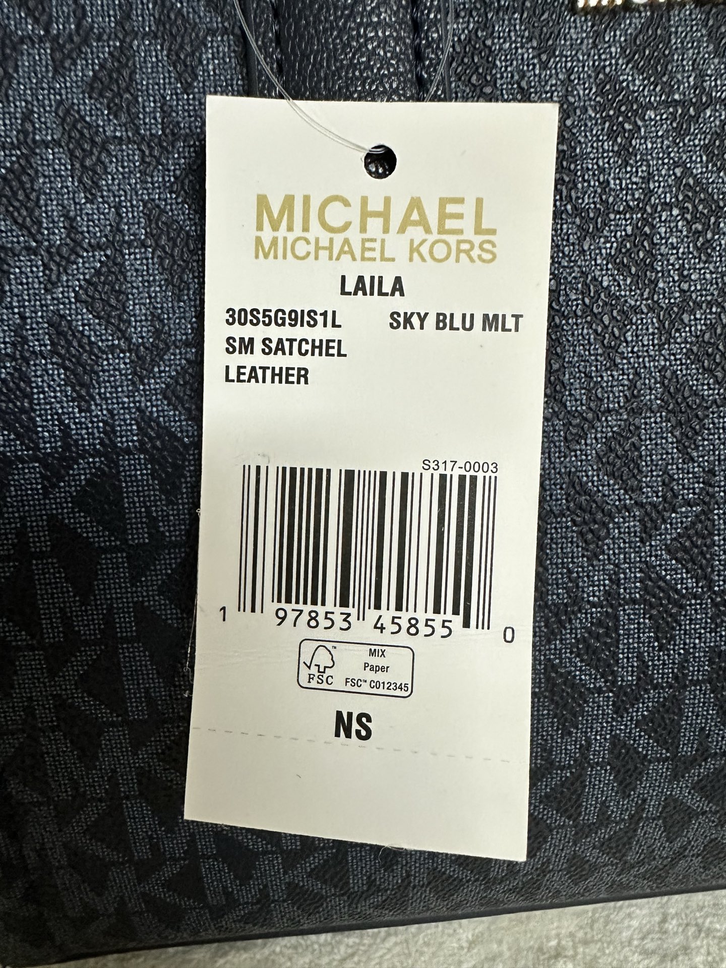 Michael Kors MK Laila 女士小号手提包斜挎包：深兰拼